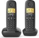 Gigaset Draadloze telefoon Basic 100 Duo, met luidsprekerfunctie, verlicht display, 50 contacten, oproepblokkering, zwart