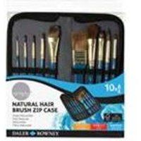 Daler Rowney Simply - Penseel - 10 stuks - Filbert, rond, platte shader, skyflow, oval wash, platte wash - maat: 0, 2, 8, 6, 4, 10, 1" , 3/4