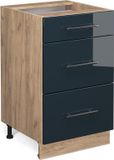 Vicco Fame-Line Keukenkast – 50 cm, WB Marmer Donkerblauw hoogglans