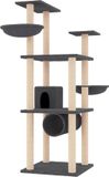 vidaXL Kattenmeubel met sisal krabpalen 141 cm donkergrijs