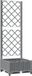 vidaXL Plantenbak met latwerk 40x40x121,5 cm Polypropeen Grijs