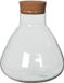 Mica Decorations Vaas Terrarium - rond - met kurk - glas - Dia 22.5 x Hoogte 24 cm - transparant