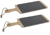 Item International Luxe Houten Snijplanken 42 x 15 cm - Zwart (2 stuks)