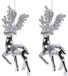 Decoris Suspension sapin de Noël Renne - 4x - argent - 16 cm - plastique