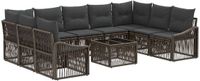 vidaXL Tuinbank Set 4 Zitplekken Grijs Polyrattan