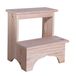 Escalon Marchepied, 2 marches, Bois de pin, Beige, 40x30x40 cm