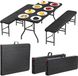 HITGROW SP. Z O.O. Set de table de bière pliable 3 pièces – Table et 2 bancs – 180 cm – HDPE résistant aux intempéries – Idéal pour fête, barbecue et jardin