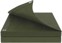vidaXL Zeil met oogjes, groen, 6 x 6 meter, 90 g/m² PE