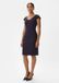 comma Jurk met V-hals, lange mouwen, kuithoogte, navy, maat 34