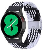 By Qubix Qubix Braided Nylon Smartwatch Bandje voor Garmin Venu 4 (45mm) - Zwart/Wit - 22mm