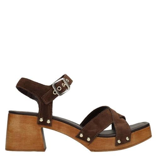 Manfield suède sandalettes bruin