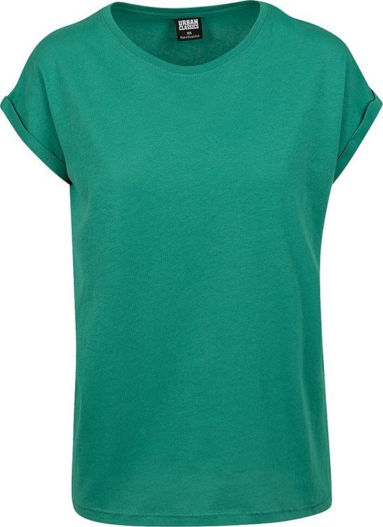 Urban Classics Extended Shoulder Tee Dames T-shirt - groen - XS
