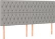 vidaXL Hoofdbord Lichtgrijs Stof 200x7x118/128 cm