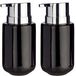 Berilo distributeur de savon - 2x - céramique - noir/argent - 350 ml - toilette/salle de bain/cuisine - distributeur de lotion