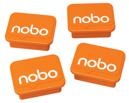 Nobo Haftmagnet Orange, 4 Stück