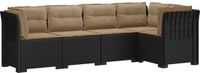vidaXL Tuinbank met Kussens Rattanlook PP Antraciet