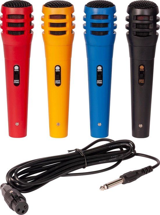 DM500 LTC DM500 - Set van 4 gekleurde microfoons met kabel 6.3mm Jack