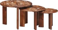 Maison Exclusive - Table basse réglable, lot de 3, multicolore, Ø 54 x 40 cm