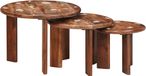 Maison Exclusive - Table basse réglable, lot de 3, multicolore, Ø 54 x 40 cm