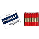 Manley Pastelkrijt, Rood, 12 Stuks