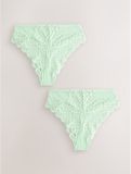 Next Dames Set van 2 Kanten Slips Groen