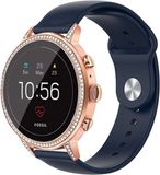 Strap-it Siliconen sport bandje 18mm met druksluiting - donkerblauw