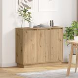 vidaXL LED Dressoir Artisan Eikenhout 90 x 32 x 75 cm