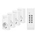 sonero draadloze contactdoosset: 4x draadloze contactdoos en 1x draadloze afstandsbediening, 1100 watt, max. 30m bereik, indoor, wit