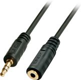 LINDY 35656 Jackplug Audio Verlengkabel [1x Jackplug male 3,5 mm - 1x Jackplug female 3,5 mm] 10.00 m Zwart