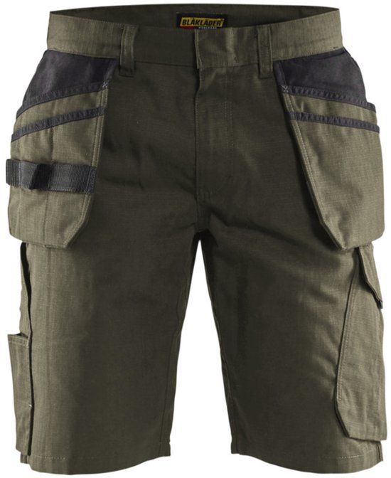 Blåkläder Service short met spijkerzakken 1494-1330 - Groen/Zwart - C46