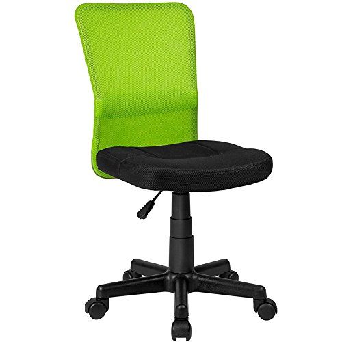 BAKAJI Bureaustoel, draaibaar, netstof, in hoogte verstelbaar, zwart/groen