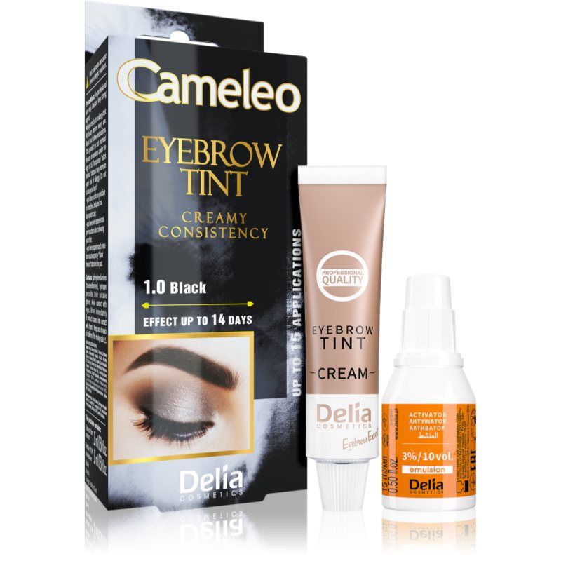 Delia Cosmetics Cameleo Black Eyebrow Tint Creamy Long Lasting Color 15ml