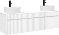 vidaXL Ensemble de meubles de salle de bain 3 pièces Blanc 49 x 44,5 x 65 cm Bois traité