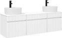 vidaXL Ensemble de meubles de salle de bain 3 pièces Blanc 49 x 44,5 x 65 cm Bois traité
