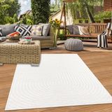 Tapis élégant et résistant aux intempéries | Convient pour une utilisation intérieure et extérieure | Couleur : crème | Dimensions : 80 x 150 cm
