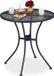 Merkloos Relaxdays Tuintafel met parasolgat - Staal - 70 cm - Bistrotafel - Antraciet