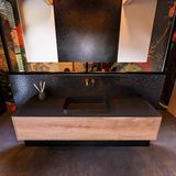 Mondiaz ERIN 150cm badmeubelset Washed oak met 1 lade en Urban RIDGE wastafel