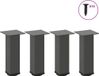 Pieds de table basse 4 pièces 30-32 cm acier anthracite