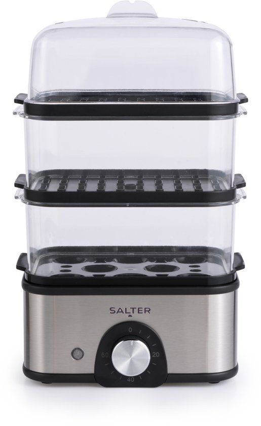 Salter Compact 3-Lagen Voedselstomer - 3 stoommanden - eierkoker
