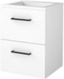 Basic Line Start 46 Badkamermeubelset - 50 x 46 cm - Met Grepen - 2 Lades - Acryl Wastafel - Zonder Kraangat - Ice White