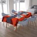 Bonamaison Tafelkleed, Anti-Mold, Sneldrogend, Waterdicht, 100% Polyester Tafellaken, Oranje Bordeaux, 140 x 200 Cm