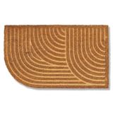 Tapis de porte moderne pour porte d'entrée - paillasson coco 45x75cm arrondi naturel - tapis anti-salissures antidérapant - tapis de porte intérieur - tapis de porte pour espaces extérieurs couverts