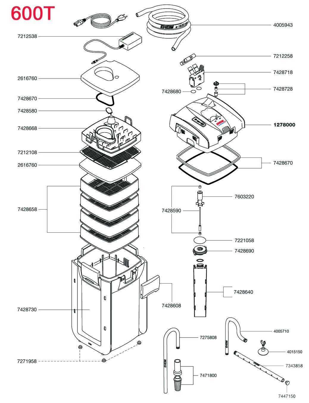 Eheim Prof 3e - Aquariumfilter - 600L - Bediening via mobiele app - Kunststof