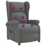 vidaXL Fauteuil électrique à oreilles Massage Gris foncé Tissu