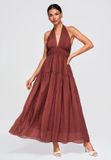 Ombre LARICA Jurk - Viscose - Mouwloos - Geen Sluiting Bruin M