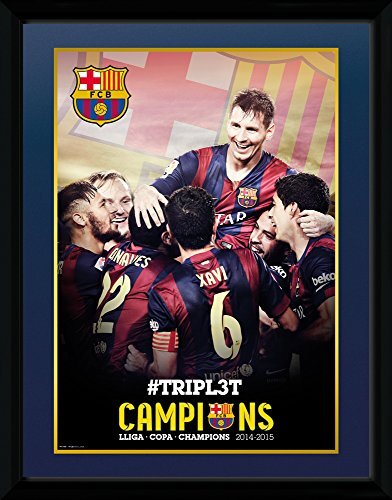 GB Eye Limited GB Eye 15/30 x 40 cm"Barcelona Triple Champions" Collector Print, meerkleurig