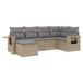 vidaXL 7-delige Loungeset met kussens, polyrattan, beige