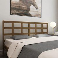 vidaXL Tête de Lit Meuble de Chambre à Coucher Tête de Cadre de Lit Double Accessoire de Lit Intérieur Marron Miel 185,5x4x100 cm Bois Massif de Pin