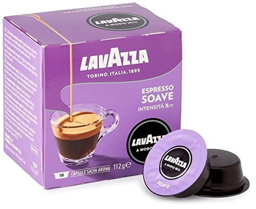 Lavazza A Modo Mio Café Espresso Soave 100% Arabica, 16 capsules voor gemalen koffie