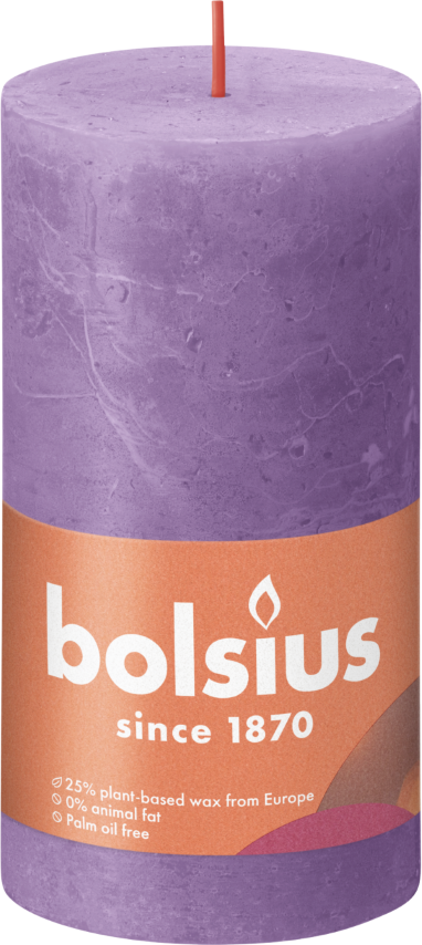 Bolsius Rustiek stompkaars 130/68 Vibrant Violet - Violet